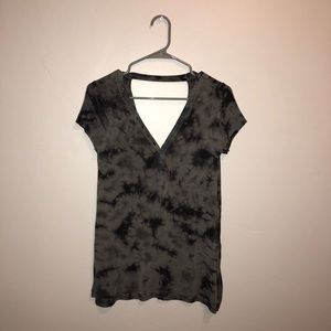 Button front tie-dye top